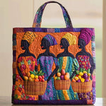 Quiltet tote bag med afrikanske kvinder Tapestry WN0701027CL Quiltet mulepose
