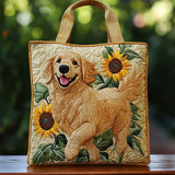 Quiltet mulepose med golden retriever