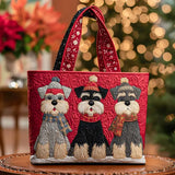 Quiltet mulepose med schnauzer Trio