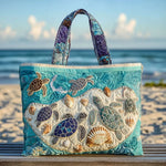 Quiltet tote bag med skildpadde kærlighed