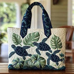 Quiltet tote bag med havskildpadde Grace