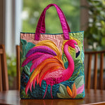 Quiltet mulepose med regnbueflamingo