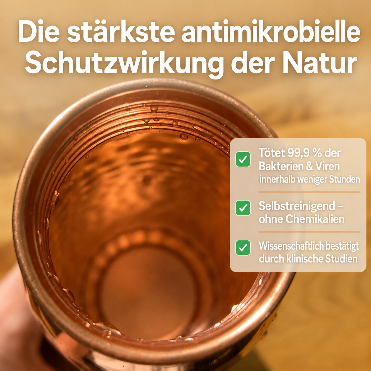 Nahaufnahme der Innenseite der Heritage Edition mit kupferfarbener Oberfläche