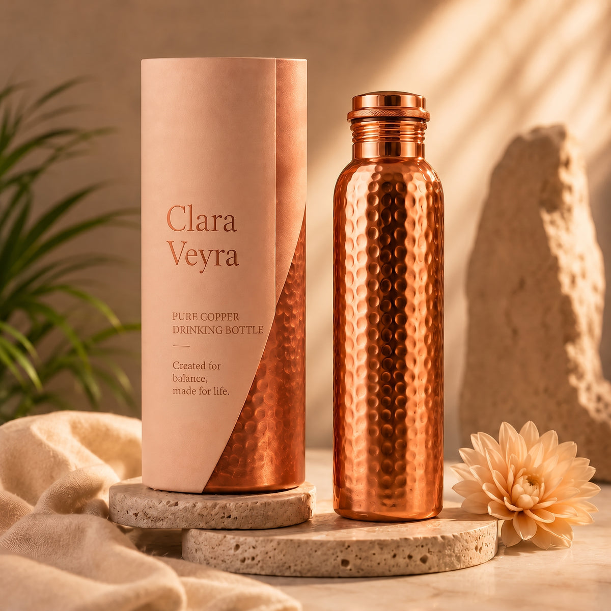 Clara Veyra Solid Copper Bottle – Heritage Edition