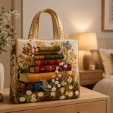 Vattert toteveske med blomstermønster