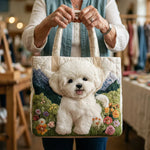 Quiltet mulepose med fortryllet hund