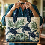 Quiltet tote bag med havskildpadde Grace